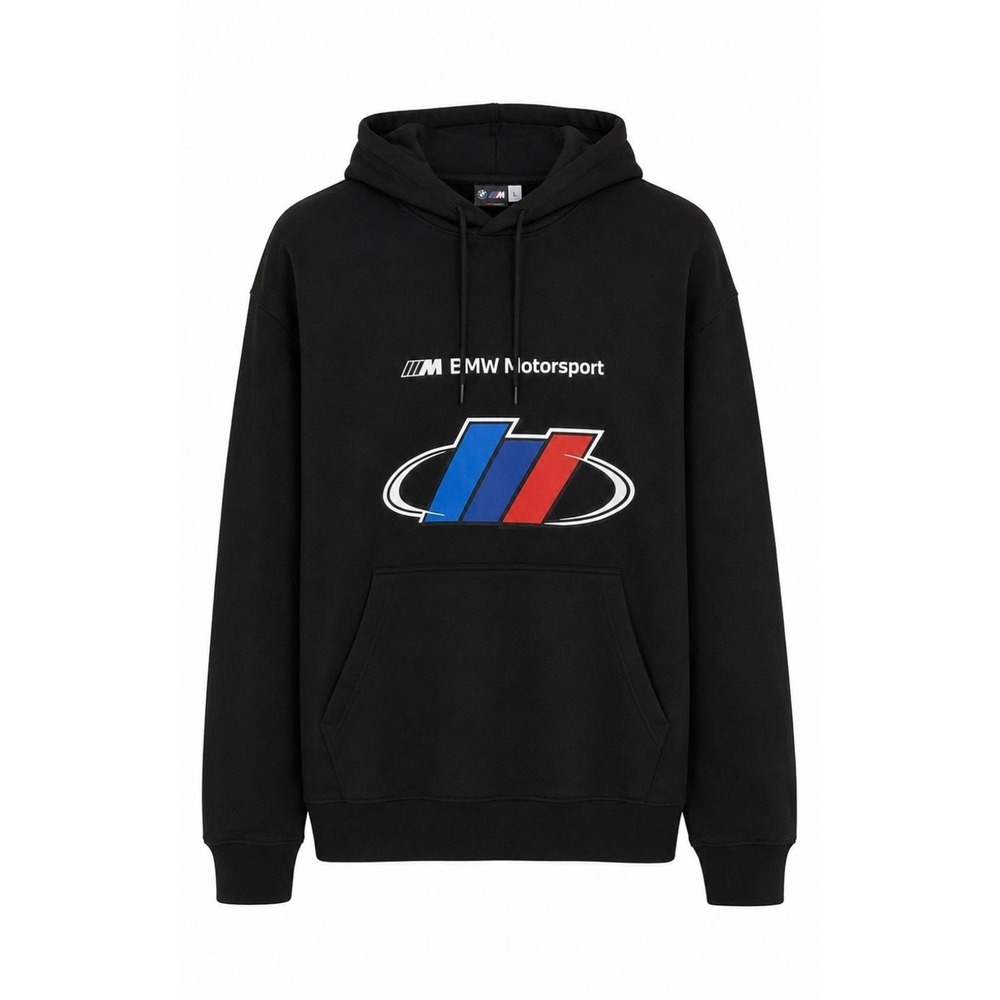 PUMA Mens Size S Black Sweatshirt BMW Motorsport Street Pullover Logo Hoodie T3